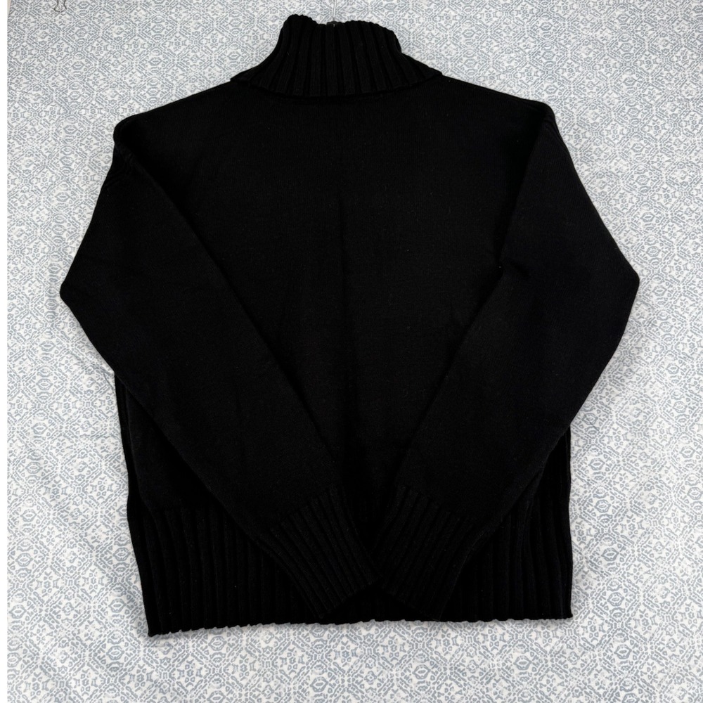 Banana Republic Womens Black Rib Trim Turtleneck Sweater M